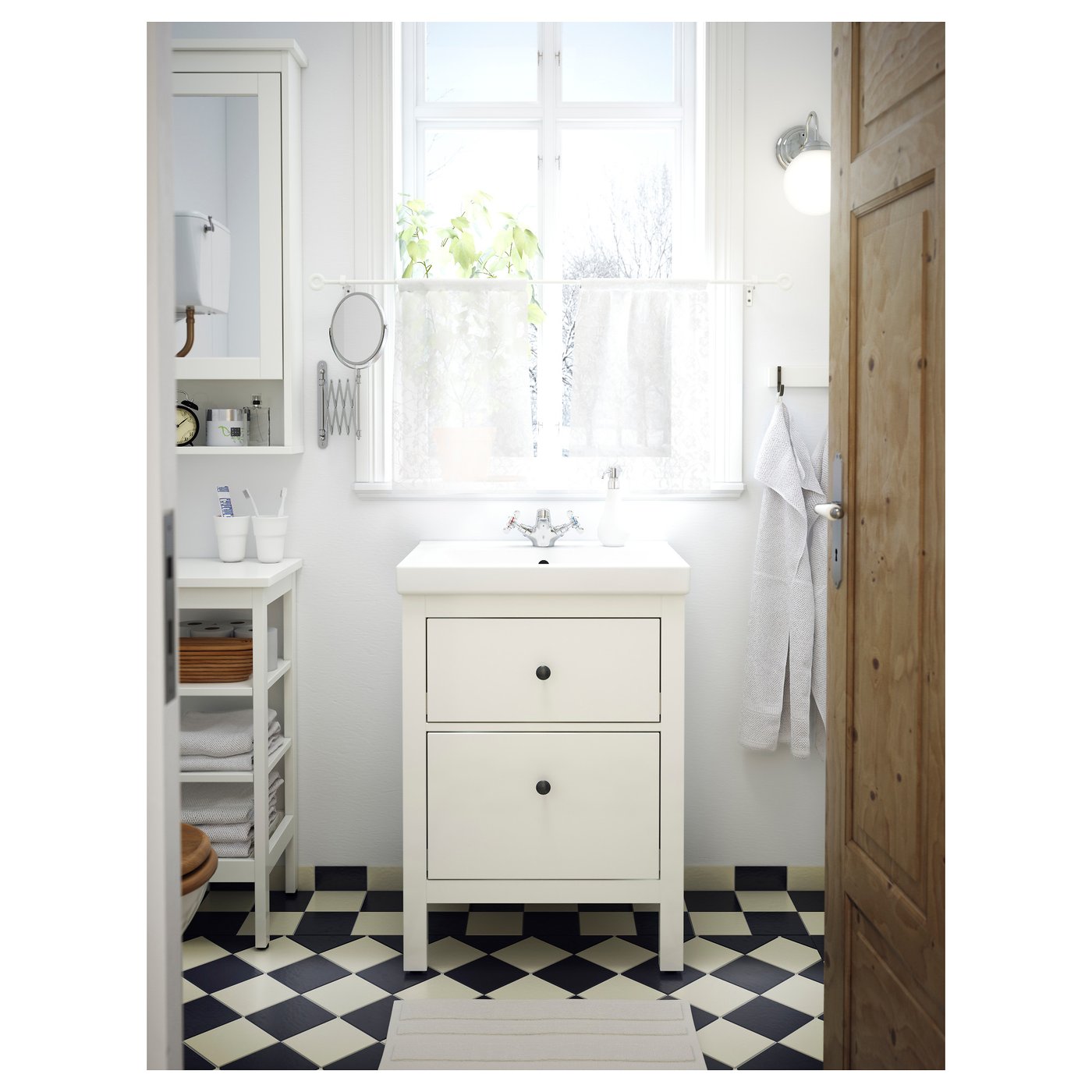HEMNES Postolje umivaonika,2 fioke, bela, 60x47x83 cm