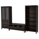 HEMNES TV komb. za odlaganje, crno-smeđa/bistro staklo, 326x197 cm