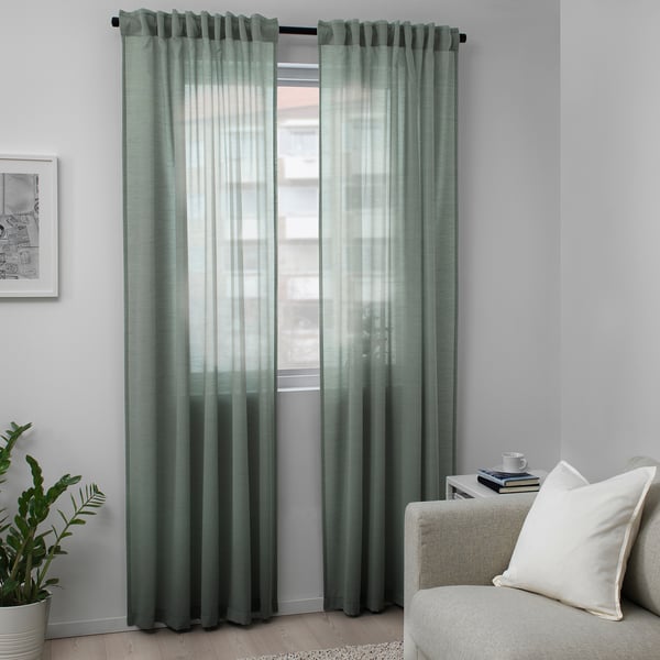 Hilja Zavese 1 Par Sivozelena Ikea