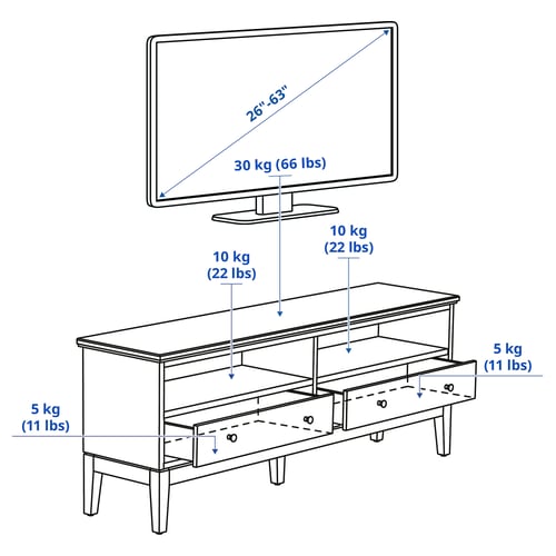 IDANÄS TV stalaža, tamnosmeđa bajcovano, 162x40x63 cm