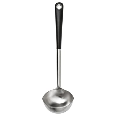 IKEA 365+ HJÄLTE Kutlača za supu, nerđajući čelik/crna