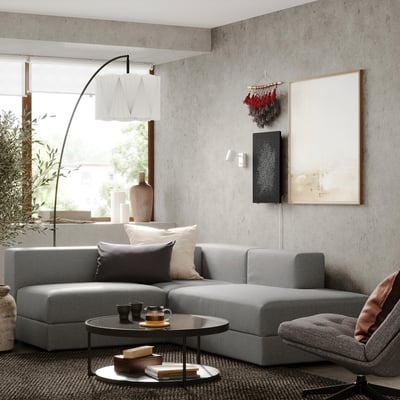 JÄTTEBO Mod.ugaona sofa, 2,5 sed i lenjivac, desno/Tonerud siva