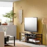 JÄTTESTA TV stalaža, crna, 160x40x49 cm