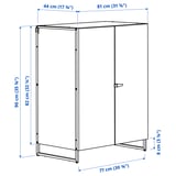 JOSTEIN Spojene police s vratima, unutra/spolja/bela, 81x44x90 cm