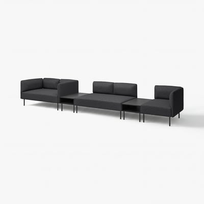 LILLEHEM Modul. sofa 5-sed s pom. stočićem, Gunnared/tamnosiva metal