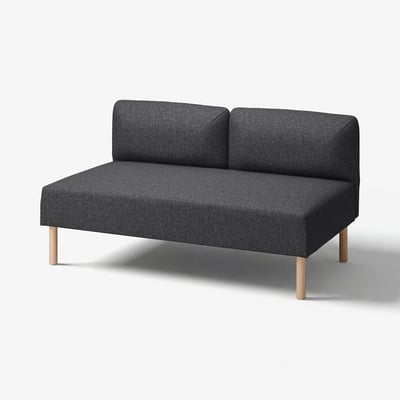 LILLEHEM Modularni dvosed, Gunnared/tamnosiva drvo