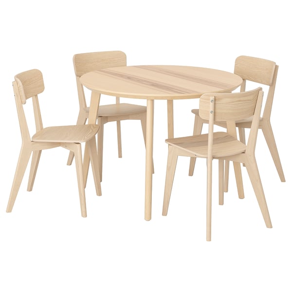 LISABO / LISABO Sto i 4 stolice, jasenov furnir/jasen, 105 cm