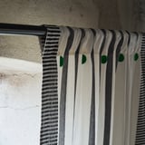 MÄVINN Zavese, 1 par, crna/bela/pruga zelena, 110x300 cm