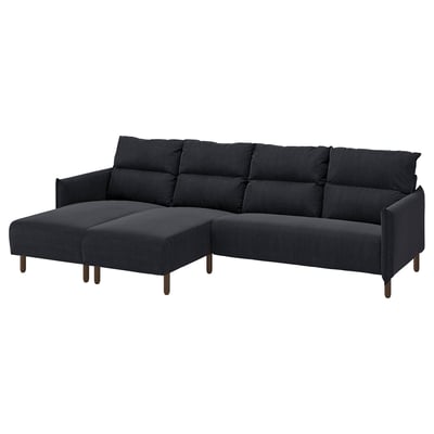 MANNARP Sofa 4-sed i lenjivci, Saxemara crno-plava