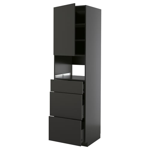 METOD / KNIVSHULT Visoki element za ugradne uređaje, Crnosiva/Nickebo boja antracita, mat, 60x60x220 cm