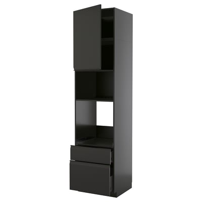 METOD / KNIVSHULT Visoki element za ugradne uređaje, Crnosiva/Upplöv boja antracita, mat, 60x60x240 cm