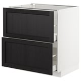 METOD / MAXIMERA Pod.element, 2fronta/2vis.fioke, bela/Lerhyttan crno bajcovano, 80x60 cm
