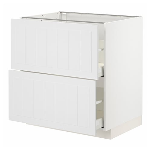METOD / MAXIMERA Pod.element, 2fronta/2vis.fioke, bela/Stensund bela, 80x60 cm