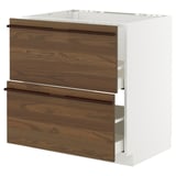 METOD / MAXIMERA Pod.element sudop. i 2front/2fioke, bela/Stensta tamnobraon jasenov furnir, 80x60 cm