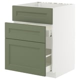 METOD / MAXIMERA Pod.element sudop. i 3front/2fioke, bela/Axstad sivozelena, 60x60 cm