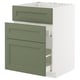 METOD / MAXIMERA Pod.element sudop. i 3front/2fioke, bela/Axstad sivozelena, 60x60 cm