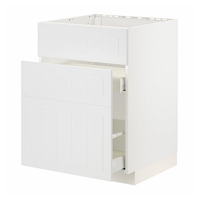 METOD / MAXIMERA Pod.element sudop. i 3front/2fioke, bela/Stensund bela, 60x60 cm