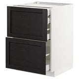 METOD / MAXIMERA Pod.orm.2front/2dnj/1srd/1vis.fiok, bela/Lerhyttan crno bajcovano, 60x60 cm