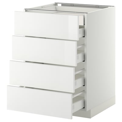 METOD / MAXIMERA Pod.ormar.4fronta/2donj/3sred.fioke, bela/Ringhult bela, 60x60 cm
