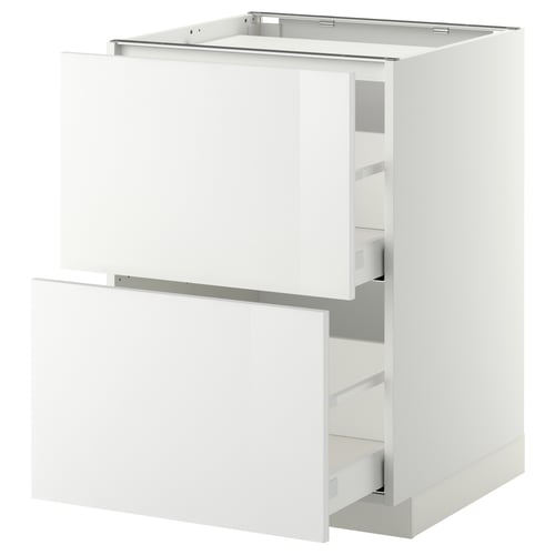 METOD / MAXIMERA Pod.ormar.grej.ploča/2front/2fiok, bela/Ringhult bela, 60x60 cm