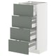 METOD / MAXIMERA Podni element 4 fronta/4 fioke, bela/Nickebo mat sivozelena, 40x37 cm
