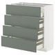 METOD / MAXIMERA Podni element 4 fronta/4 fioke, bela/Nickebo mat sivozelena, 80x37 cm