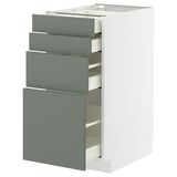 METOD / MAXIMERA Podni element 4 fronta/4 fioke, bela/Nickebo mat sivozelena, 40x60 cm