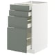 METOD / MAXIMERA Podni element 4 fronta/4 fioke, bela/Nickebo mat sivozelena, 40x60 cm