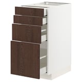 METOD / MAXIMERA Podni element 4 fronta/4 fioke, bela/Sinarp smeđa, 40x60 cm
