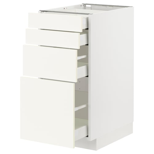 METOD / MAXIMERA Podni element 4 fronta/4 fioke, bela/Vallstena bela, 40x60 cm