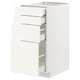 METOD / MAXIMERA Podni element 4 fronta/4 fioke, bela/Vallstena bela, 40x60 cm
