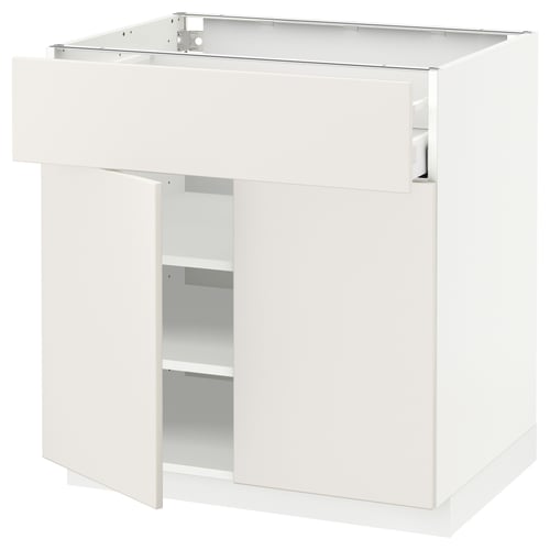 METOD / MAXIMERA Podni element s fiokom/2 vrata, bela/Veddinge bela, 80x60 cm