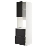 METOD / MAXIMERA Vis.el.pećn. s fiok/2front/2g.fioke, bela/Lerhyttan crno bajcovano, 60x60x220 cm