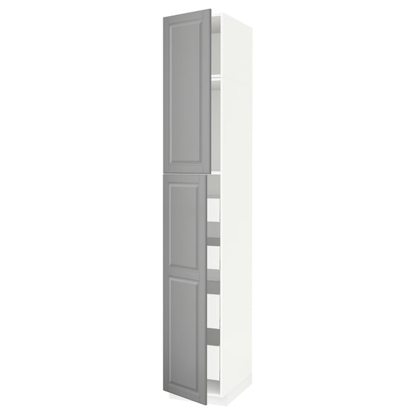 METOD / MAXIMERA Vis.el. s 2 vrata/4 fioke, bela/Bodbyn siva, 40x60x240 cm
