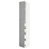 METOD / MAXIMERA Vis.el. s 2 vrata/4 fioke, bela/Bodbyn siva, 40x60x240 cm