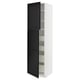 METOD / MAXIMERA Vis.el. s 2 vrata/4 fioke, bela/Lerhyttan crno bajcovano, 60x60x220 cm