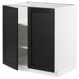 METOD Podni element s policama/2 vrata, bela/Lerhyttan crno bajcovano, 80x60 cm