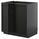 METOD Podni element s policama/2 vrata, Crnosiva/Lerhyttan crno bajcovano, 80x60 cm