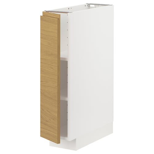 METOD Podni element s policama, bela/Voxtorp im. hrastovine, 20x60 cm