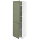 METOD Visoki element s policama/2 vrata, bela/Axstad sivozelena, 60x60x200 cm