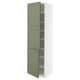 METOD Visoki element s policama/2 vrata, bela/Axstad sivozelena, 60x60x220 cm