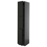 METOD Visoki element s policama/2 vrata, Crnosiva/Lerhyttan crno bajcovano, 40x60x220 cm