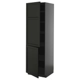 METOD Visoki element s policama/2 vrata, Crnosiva/Lerhyttan crno bajcovano, 60x60x200 cm