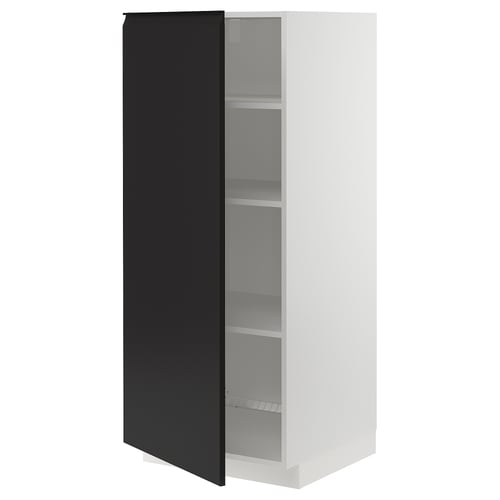 METOD Visoki element s policama, bela/Upplöv boja antracita, mat, 60x60x140 cm