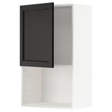 METOD Zidni element za mikrotalasnu, bela/Lerhyttan crno bajcovano, 60x100 cm