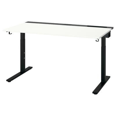 MITTZON Radni sto, bela/crna, 140x80 cm