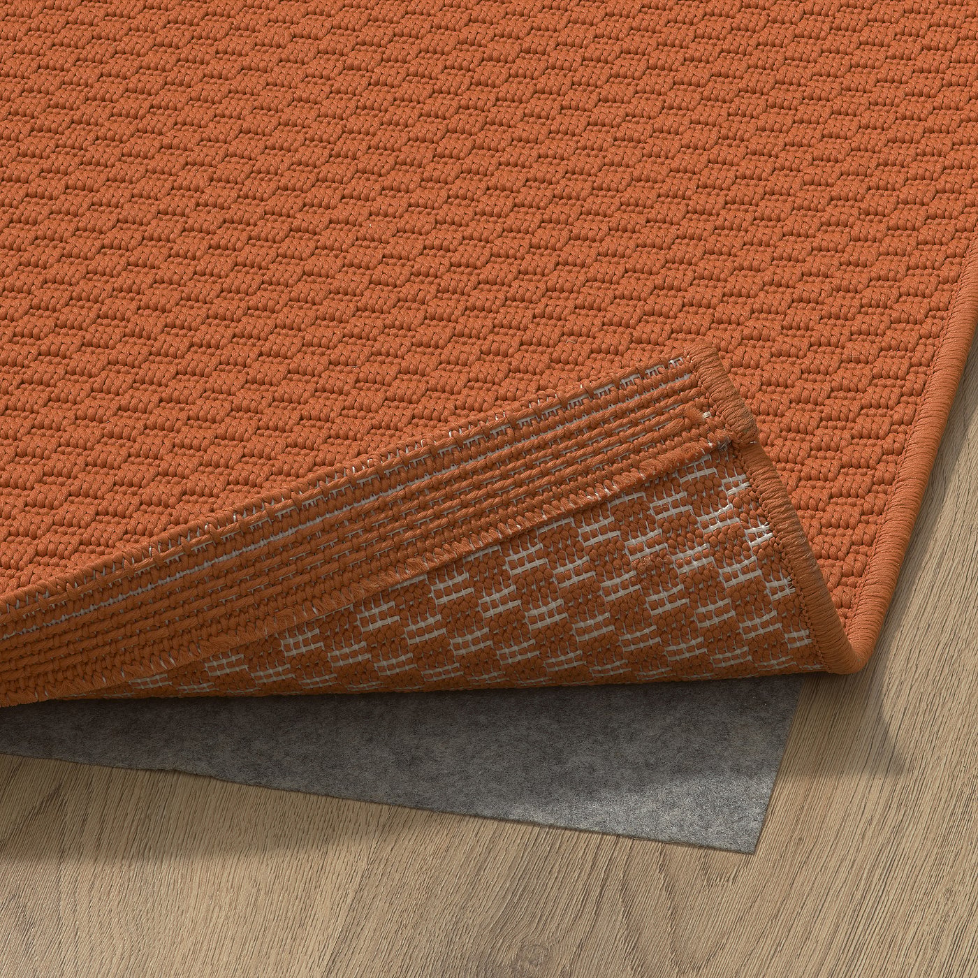 MORUM Plain woven carpet, indoor/outdoor, orange, 160x230 cm | MONTIKEA