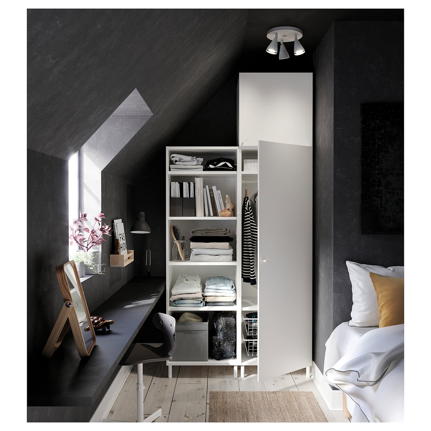 N&Auml;VLINGE 3 mala plafonska reflektora, bela