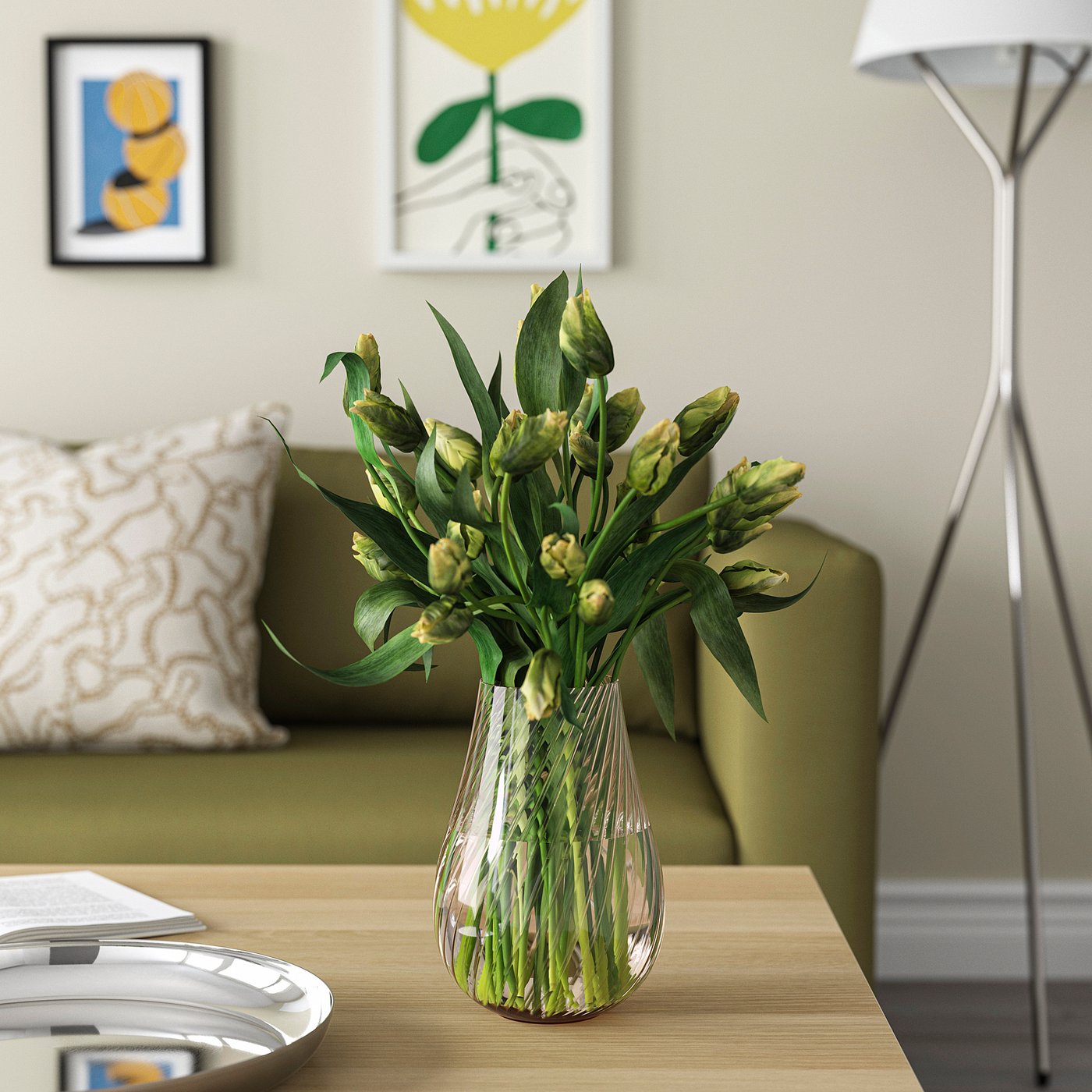 PÅSKÖTRÄD Vaza, staklo/svetlosmeđa, 20 cm