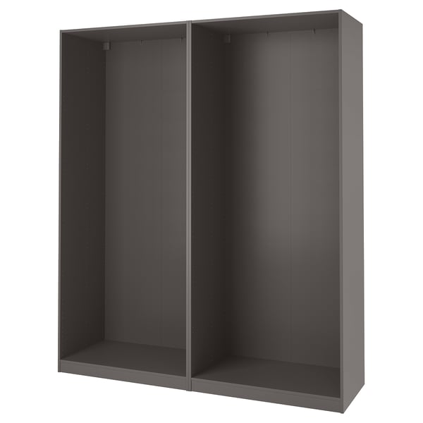 PAX 2 okvira garderobera, tamnosiva, 200x58x236 cm
